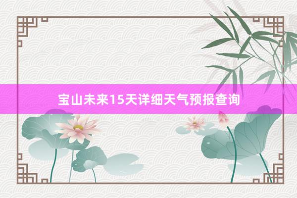 宝山未来15天详细天气预报查询